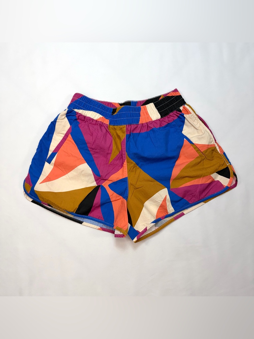 Sezane Graphic Multicolor Kurt Shorts Size 34 | US 2 Elastic Waist Cotton
